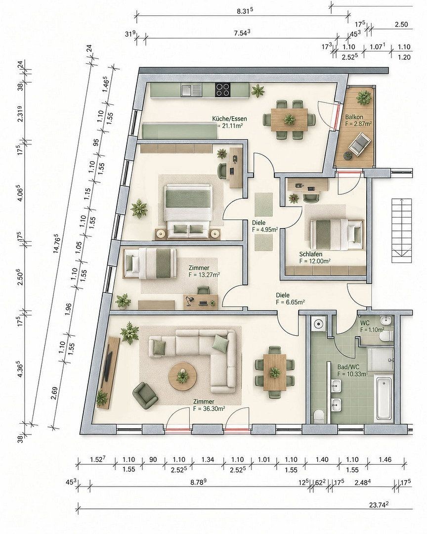4+kk, Thiemstraße 10 Magdeburg Buckau Sachsen-Anhalt 39104, 128 m² - 2