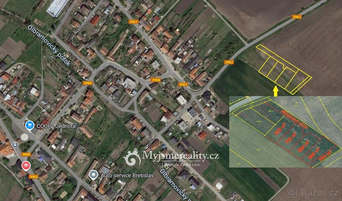 Pozemky pro bydlení, Olbramovice u Moravského Krumlova, 671 76