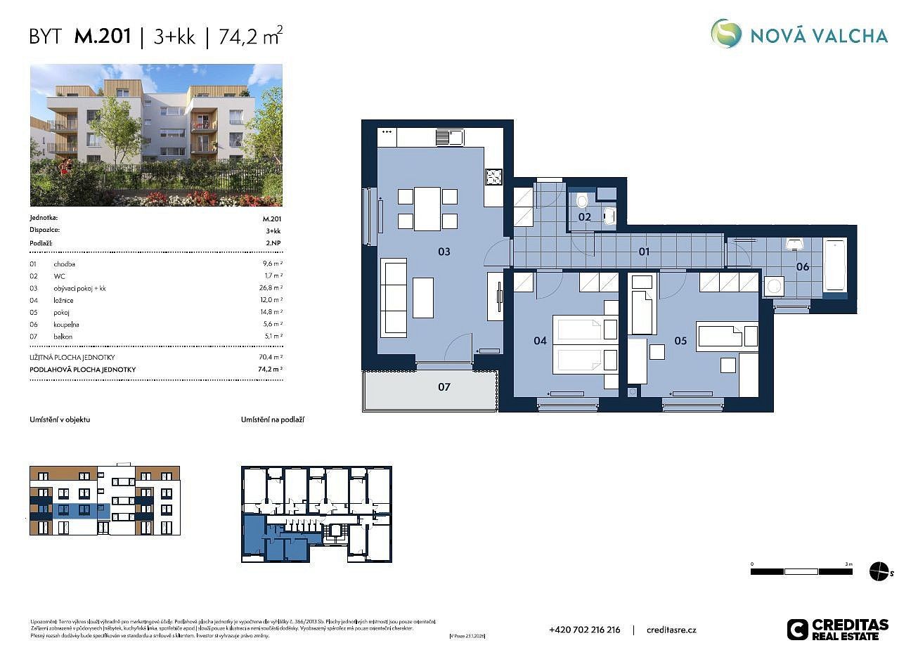 Byt 3+kk · 70 m² · Plzeň - Valcha, okres Plzeň-město, Plzeňský kraj - 4