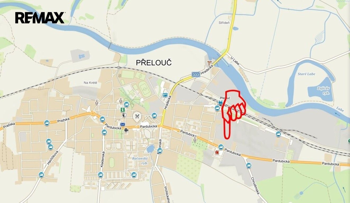 Komerční pozemky, Přelouč, 12 183 m² - 2