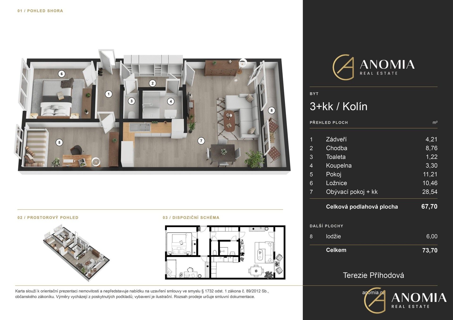 Byt 3+kk · 68 m² · Tisovecká, Kolín II - 4