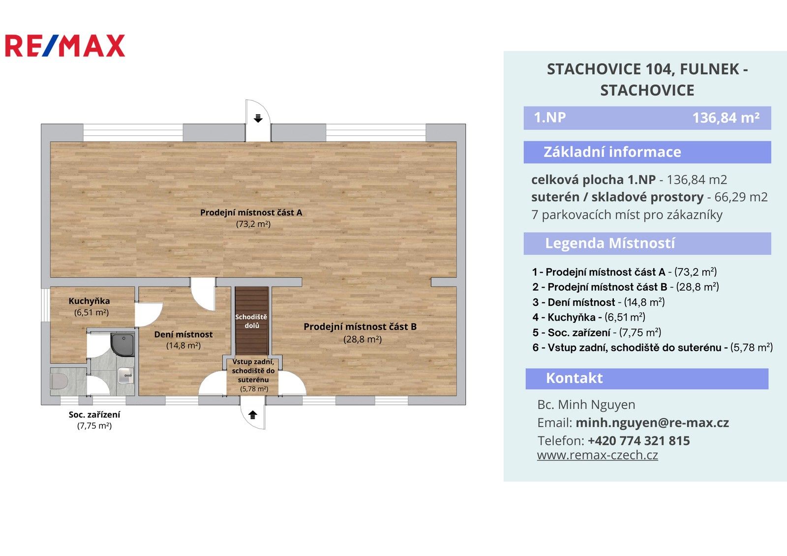 Pronájem obchodní prostory - Stachovice, Fulnek, 974 m²