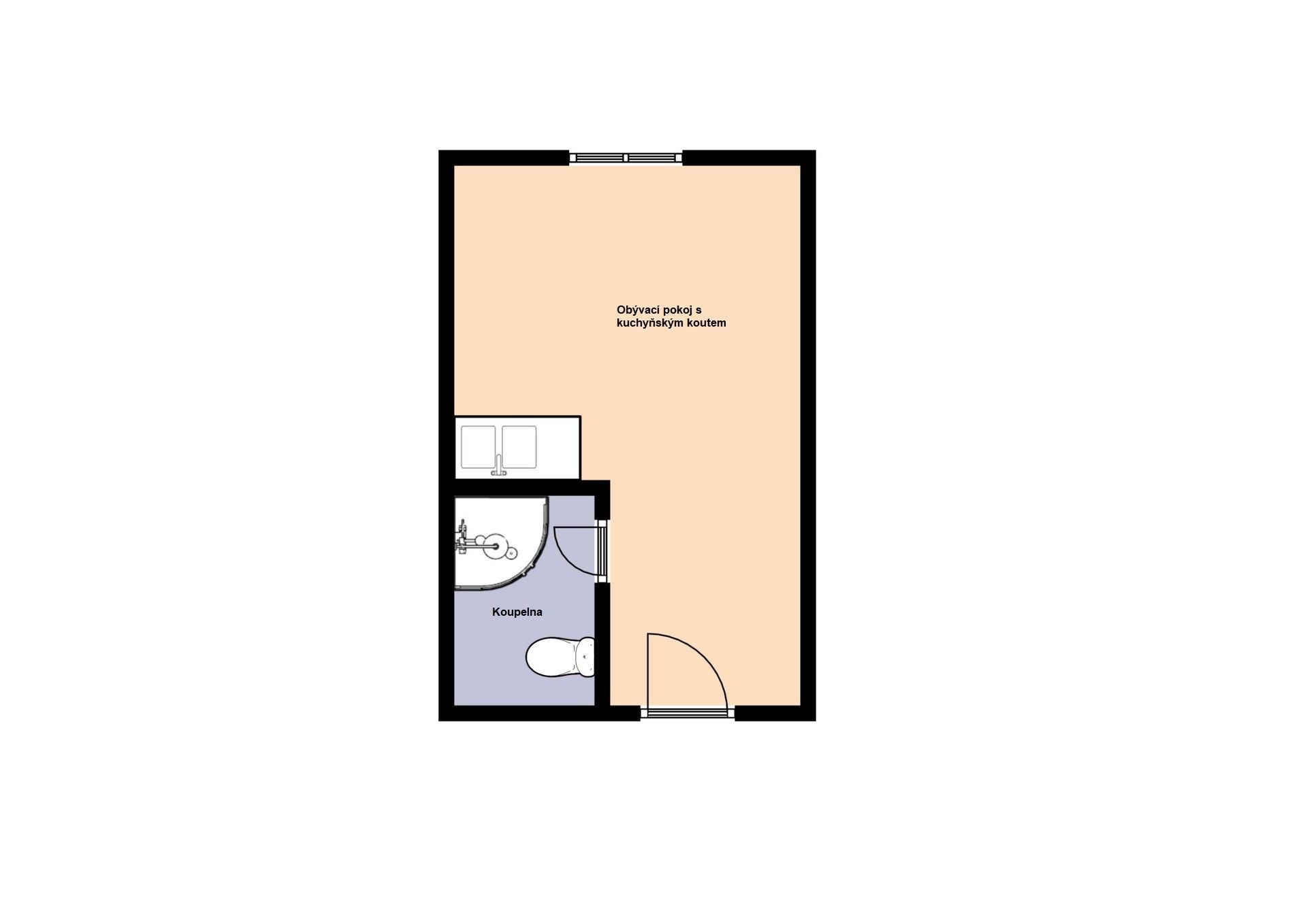 Pronájem byt 1+kk - Jeseniova, Praha, 16 m²