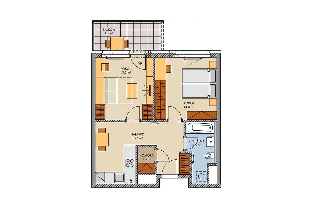 Prodej byt 2+kk - Praha - Stodůlky, okres Praha 13, Hlavní město Praha, 54 m² - 5