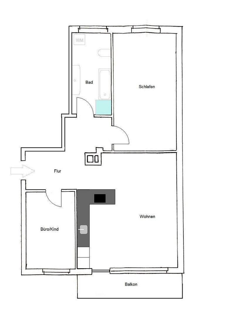 3+1, Hamburg Rahlstedt Hamburg 22143, 72 m² - 2