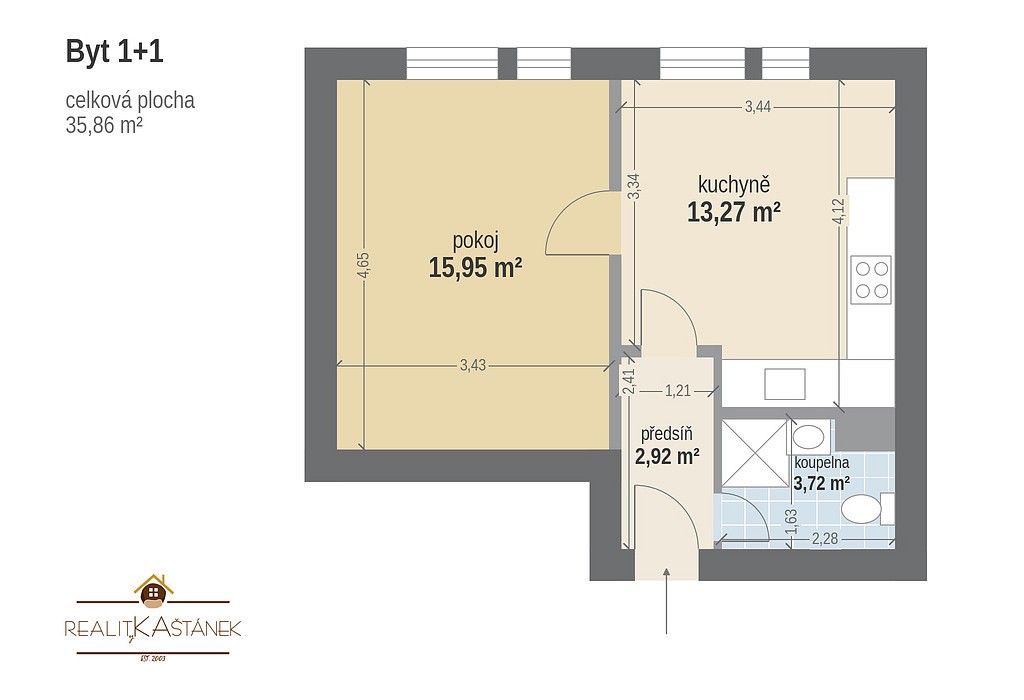 Byt 2+kk · 36 m² · Na Pískovně, Liberec - 4