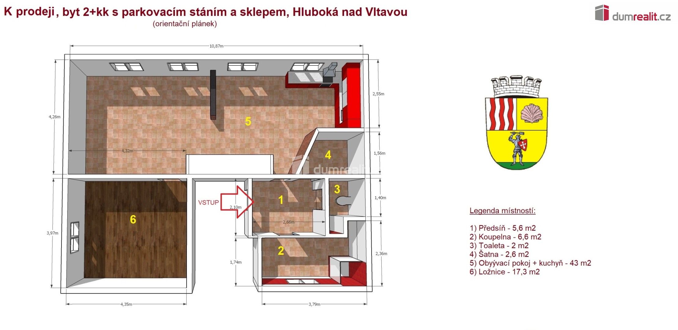 Prodej byt 2+kk - Třeboňská, Hluboká nad Vltavou, 77 m²
