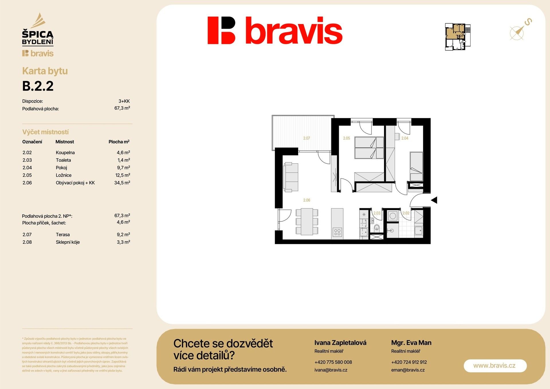 Byt 3+kk · 70 m² · Brno - 4