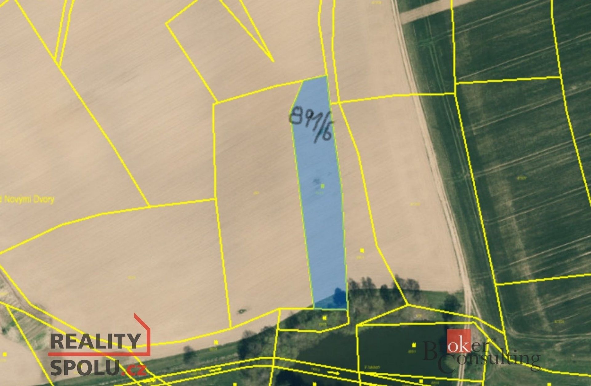 Prodej louka - Miličín, 44 551 m²