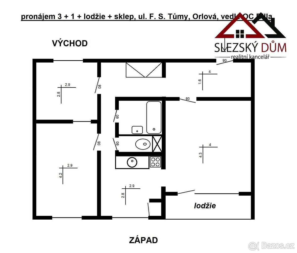 Pronájem byt 3+1 - Orlová, 735 14, 66 m²