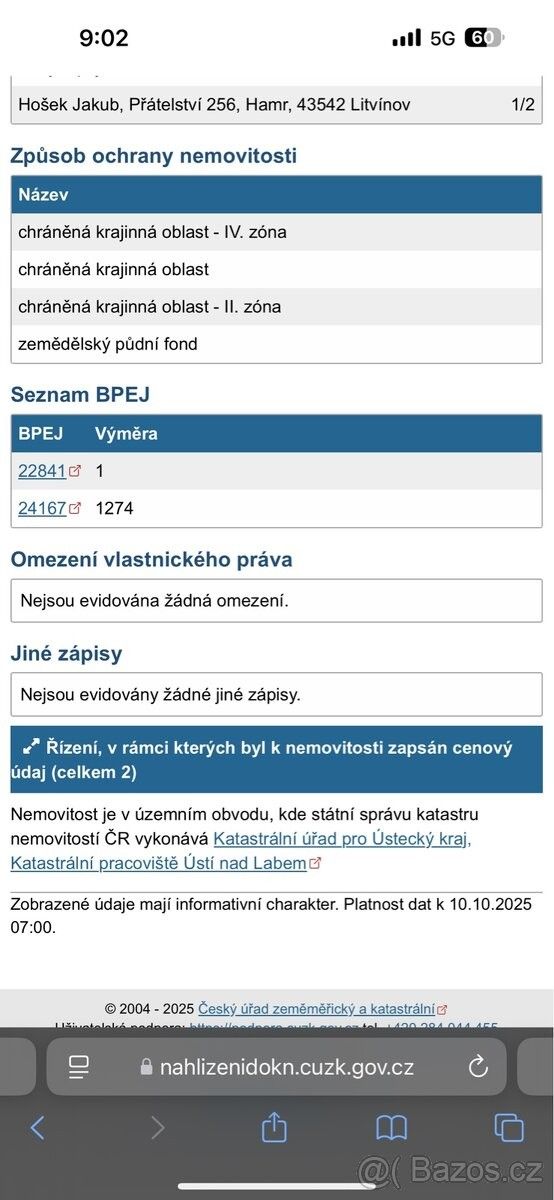 Prodej zahrada - Ústí nad Labem, 400 01, 1 275 m²