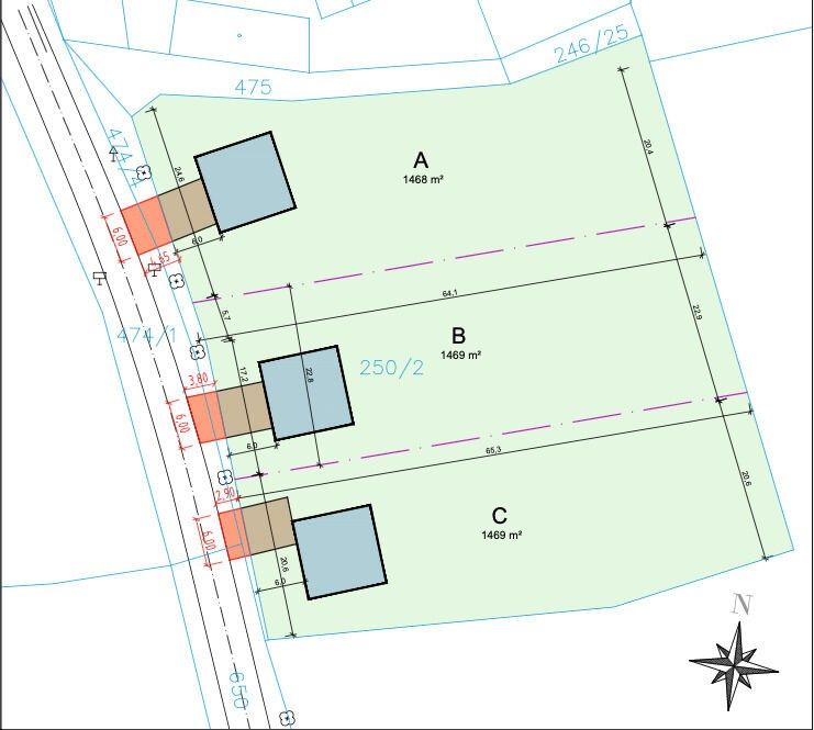 Pozemky pro bydlení, Bečváry Horní Jelčany, 1 469 m² - 2