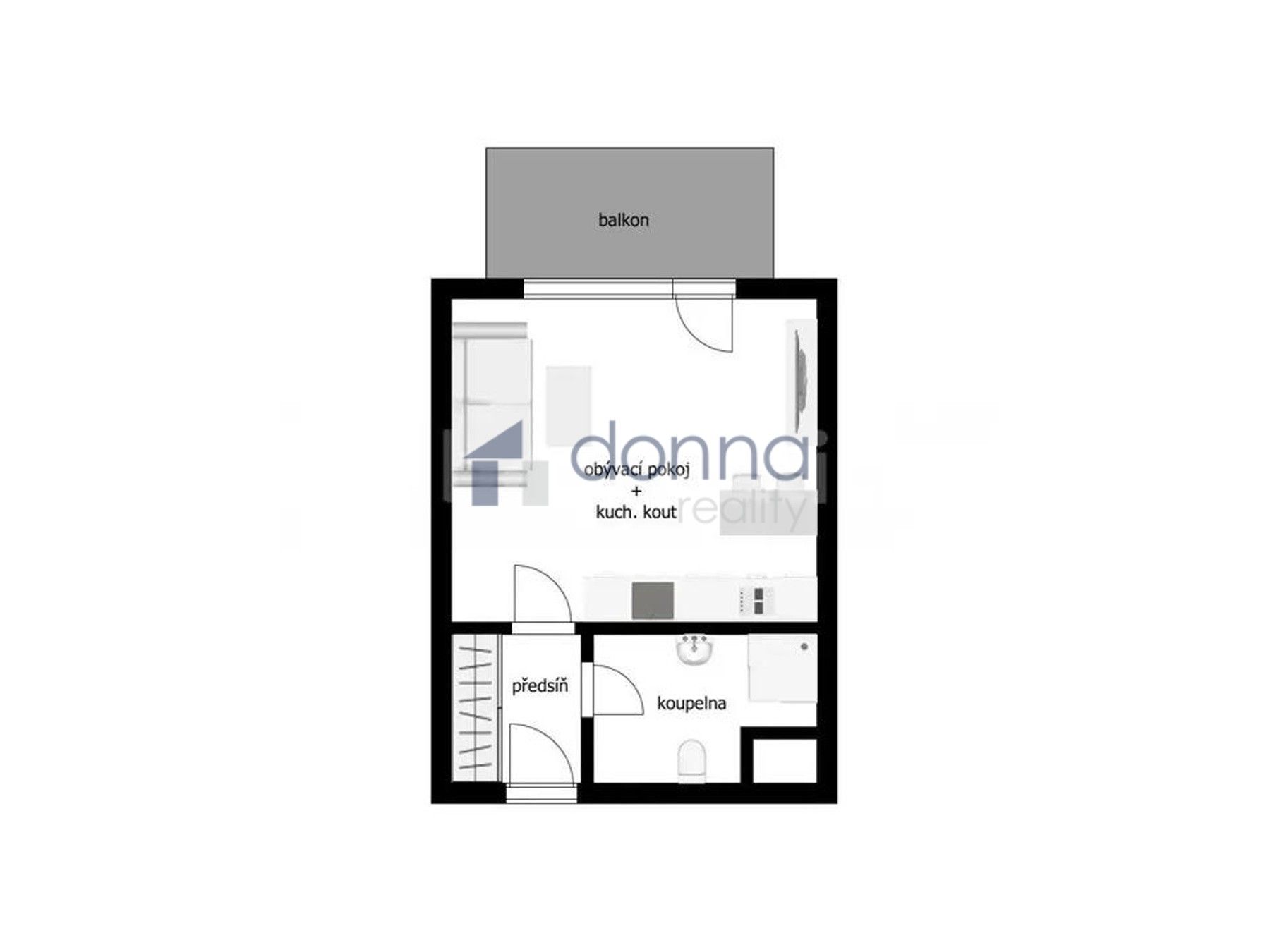 1+kk, Do zahrádek I, Praha, 32 m²