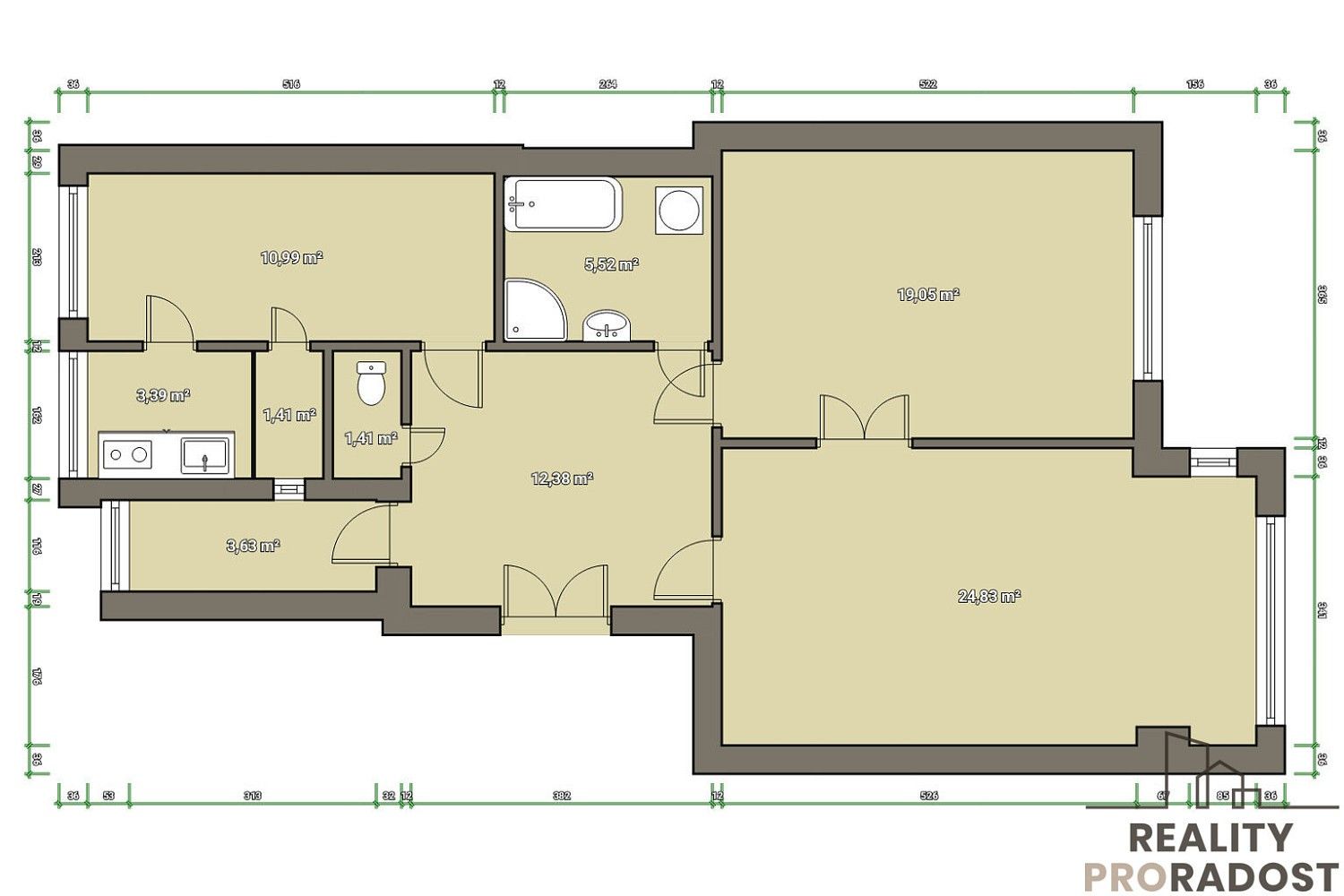 Byt 3+kk · 85 m² · Heřmanova, Praha 7 - Holešovice - 3