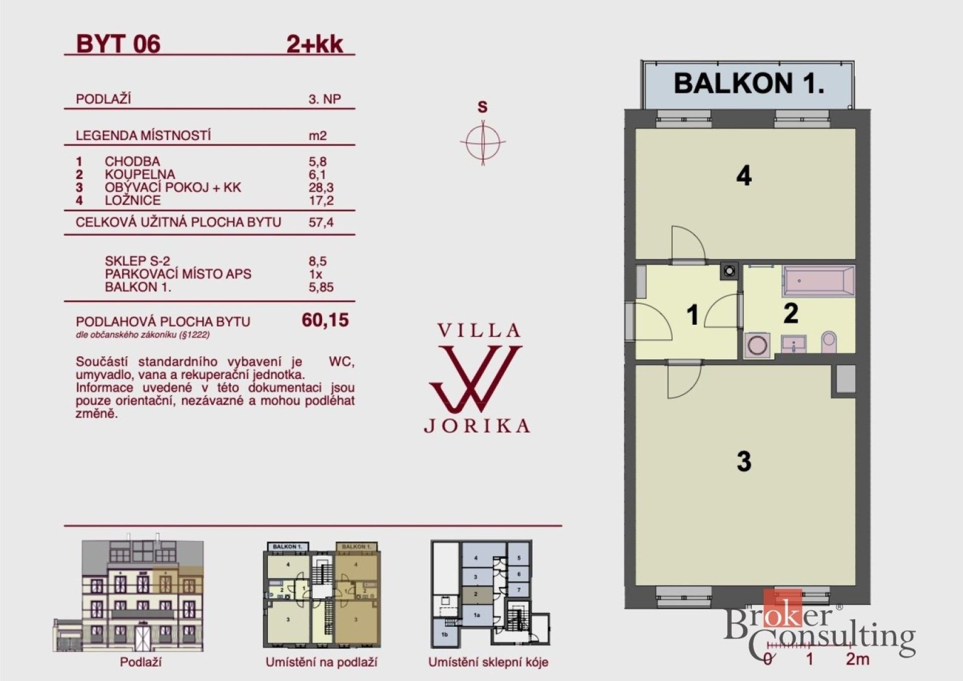 2+kk, Víta Nejedlého, Kladno, 57 m² - 2