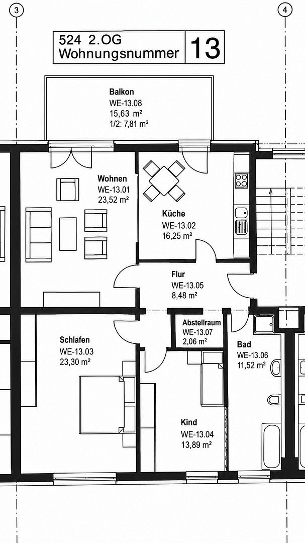 3+1, Augsburg Kriegshaber Bayern 86156, 107 m² - 1
