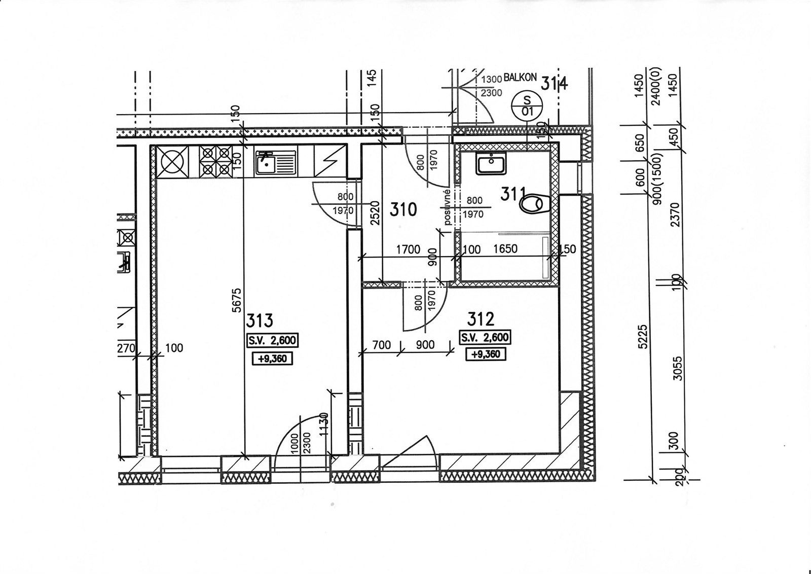 Prodej byt 2+kk - Pozlovice, 41 m²