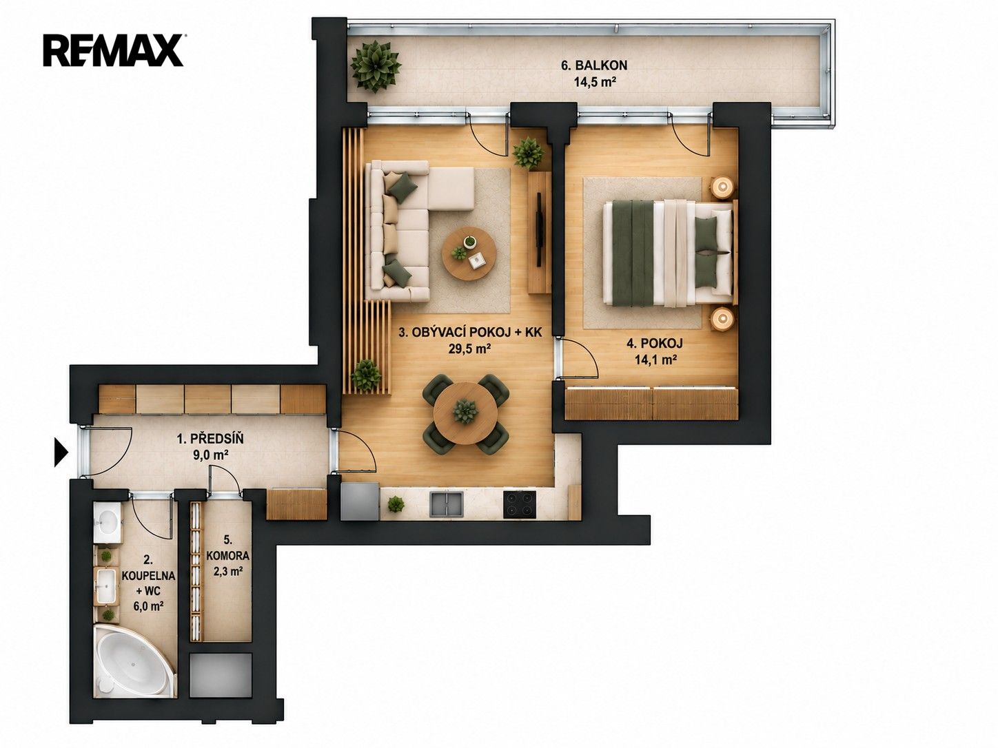 2+kk, Pavla Beneše 742, Praha Letňany, 61 m² - 2