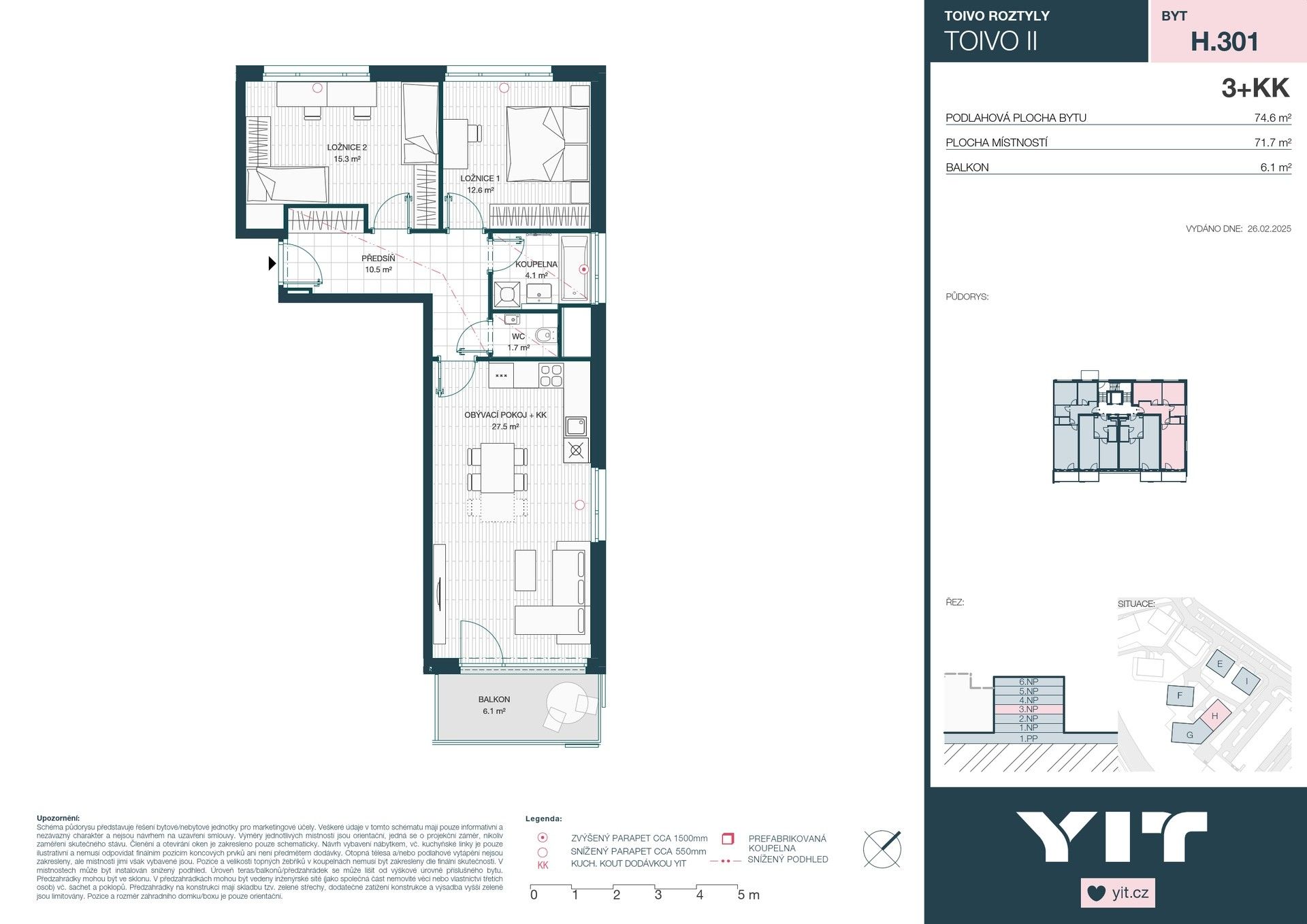 Prodej byt 3+kk - Komárkova, Praha, 72 m²
