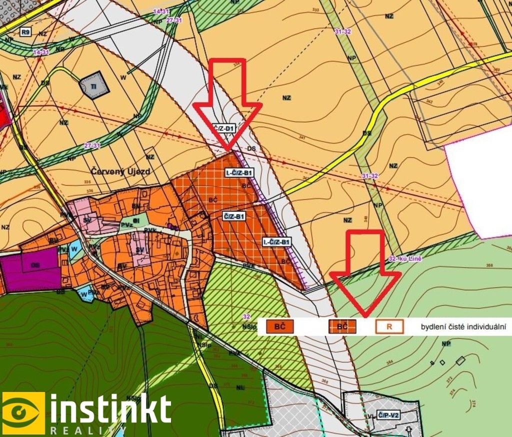 Pozemky pro bydlení, Zbůch Červený Újezd, 1 494 m² - 2