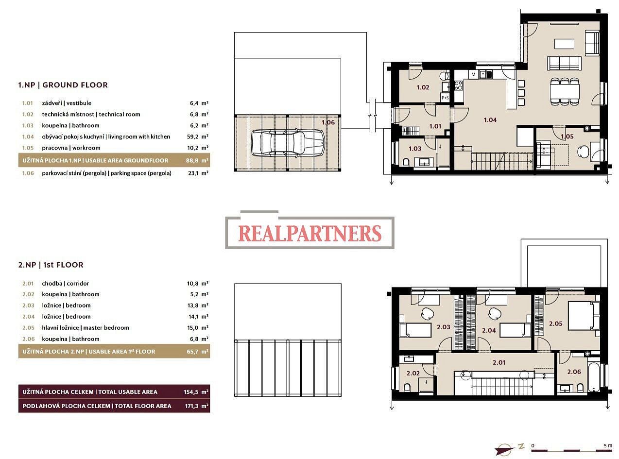Rodinné domy, Statenice, okres Praha-západ, Středočeský kraj, 171 m² - 2