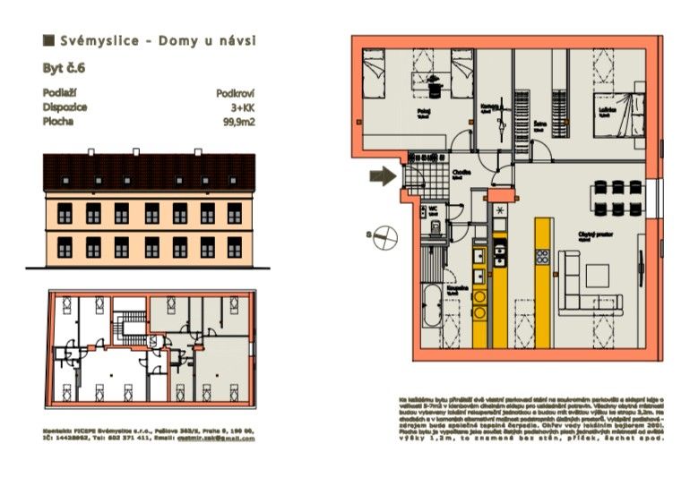 Prodej byt 3+kk - Zeleneč v Čechách, 250 91, 100 m²