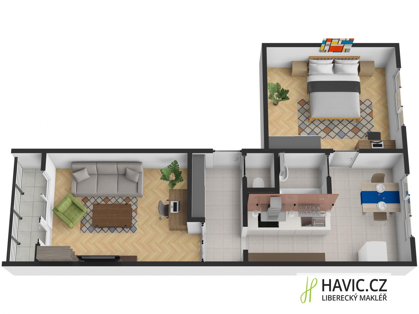 Pronájem byt 2+1 - Aloisina výšina, Liberec, 52 m²