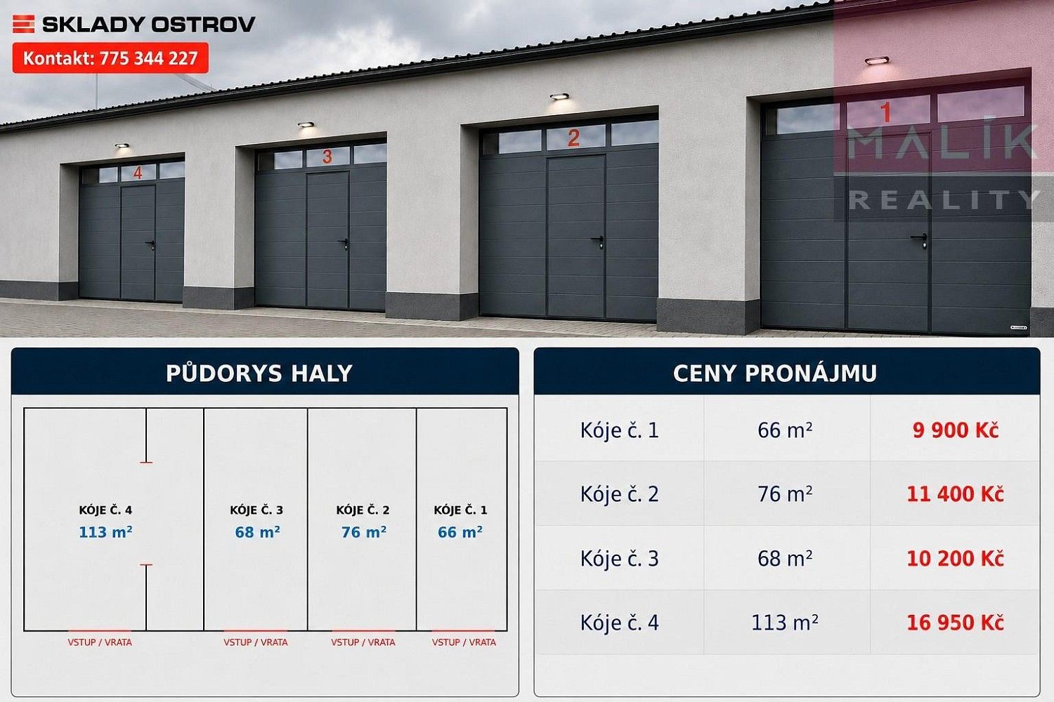 Sklady, Ostrov - Vykmanov, okres Karlovy Vary, 66 m² - 2