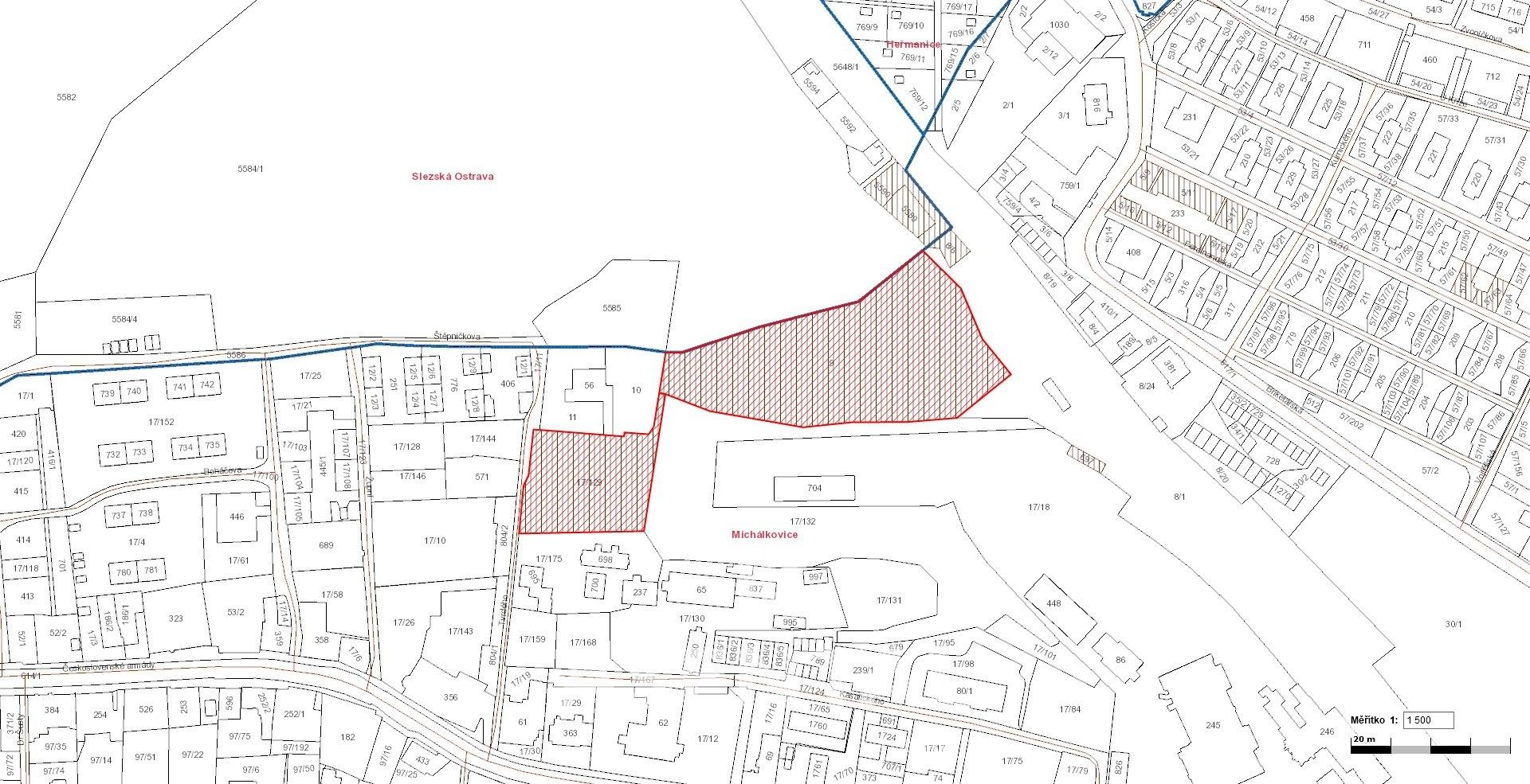Prodej pozemek - Tvrdého, Ostrava