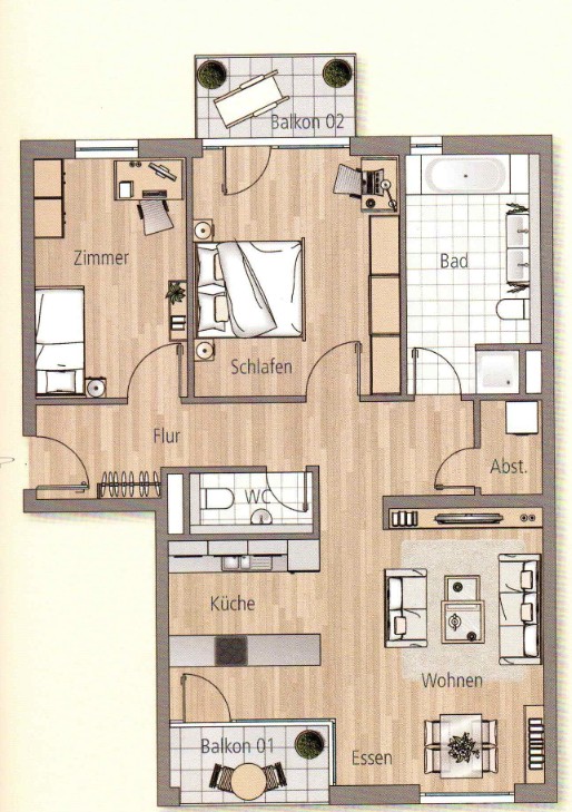 3+1, Berlin Lichtenberg Berlin 10367, 97 m² - 1