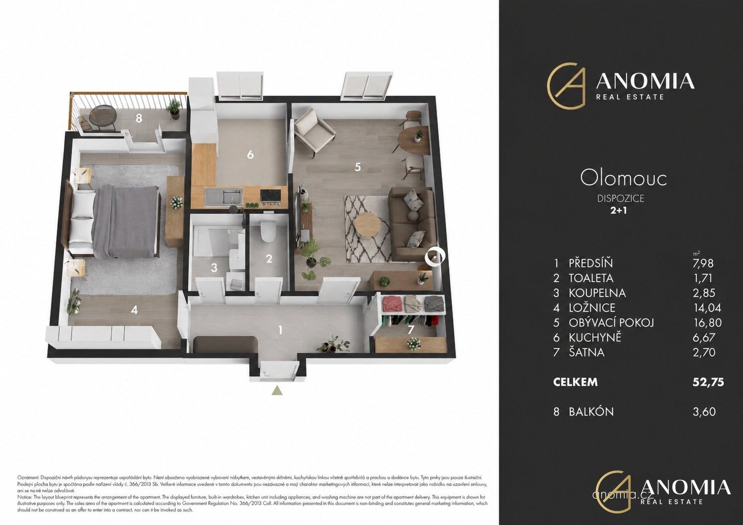 Prodej byt 2+1 - Fischerova, Olomouc Nové Sady, 52 m² - 5