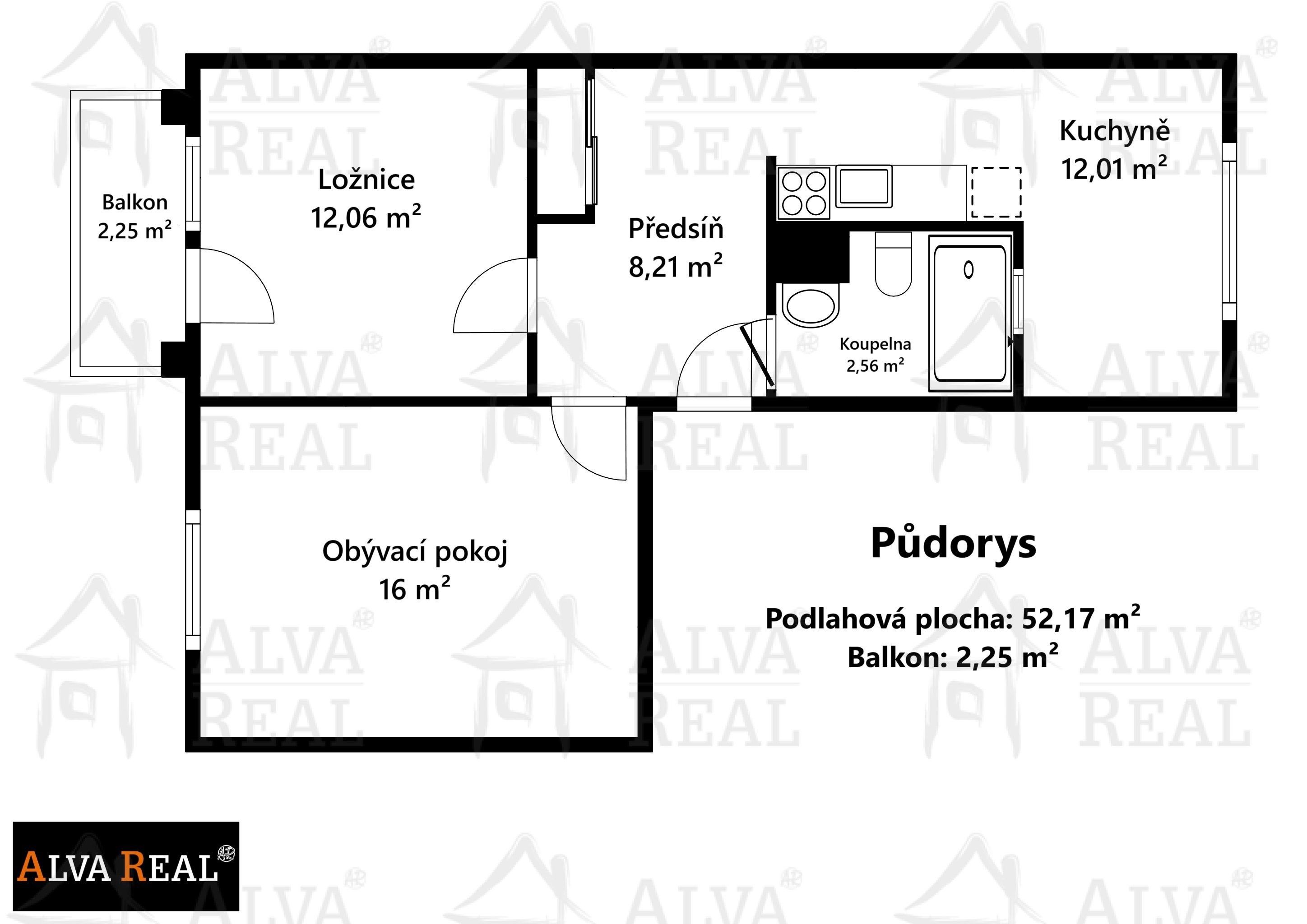 Byt 2+1 · 54 m² · sídl. Družba, Židlochovice - 3