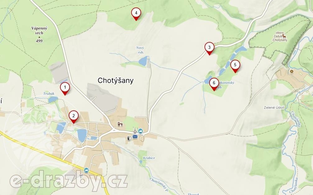 Lesy, Chotýšany, 21 423 m²