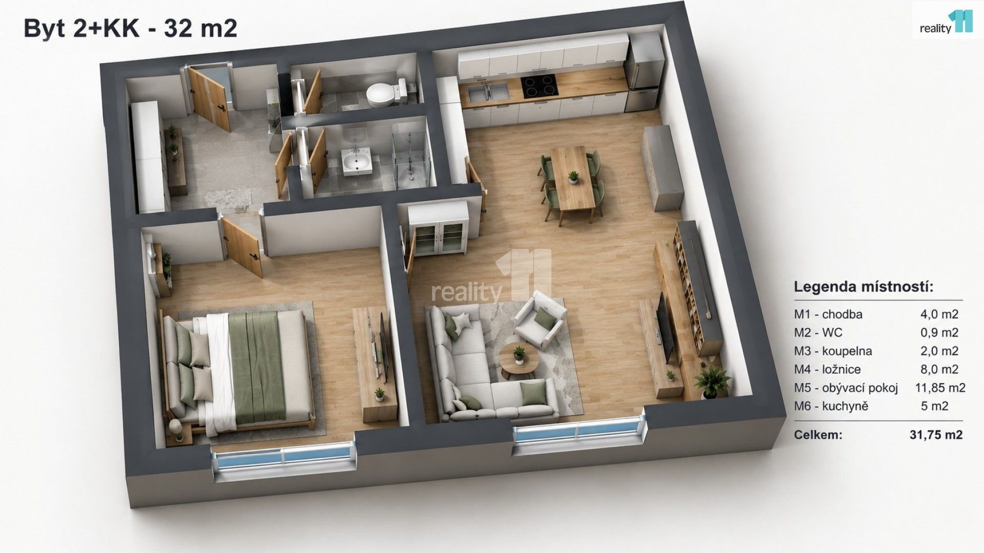 Byt 2+kk · 32 m² · Růžová, Nymburk - 3