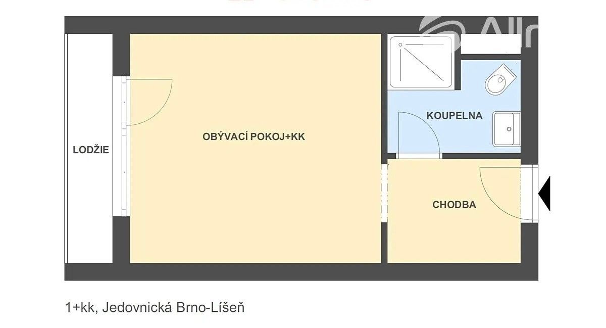 1+kk, Jedovnická, Brno, 20 m²