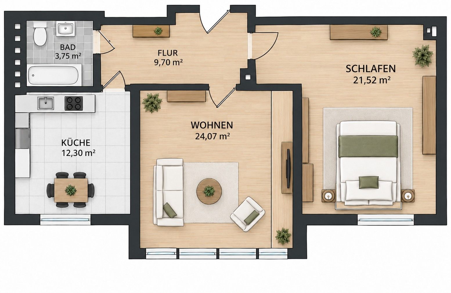 2+1, Roonstraße 24, , Dolní Sasko, 72 m² - 2