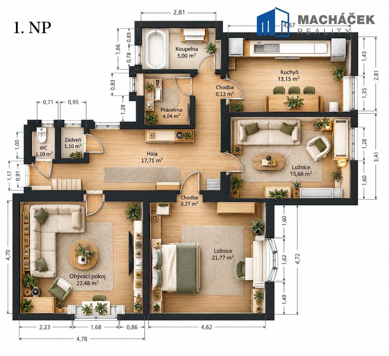 Prodej byt 3+1 - Metelkovo náměstí, Teplice Trnovany, 101 m² - 5