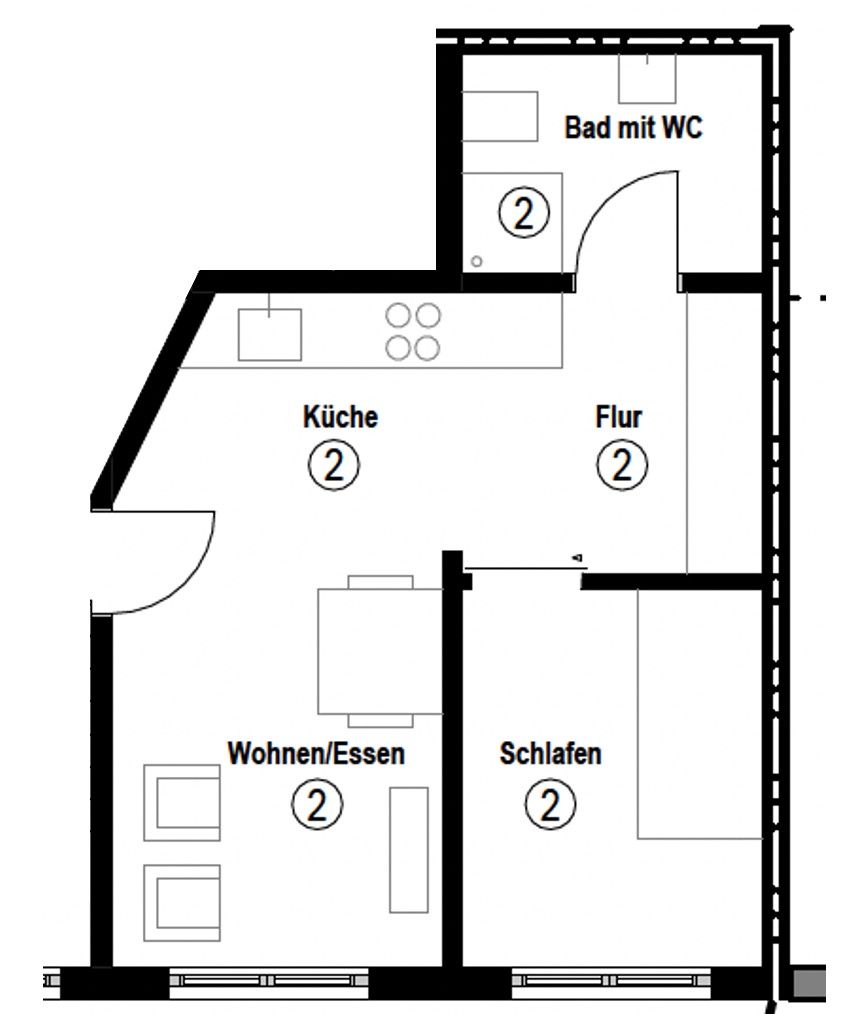 2+1, Plieningen Plieningen Baden-Württemberg 70599, 31 m² - 1