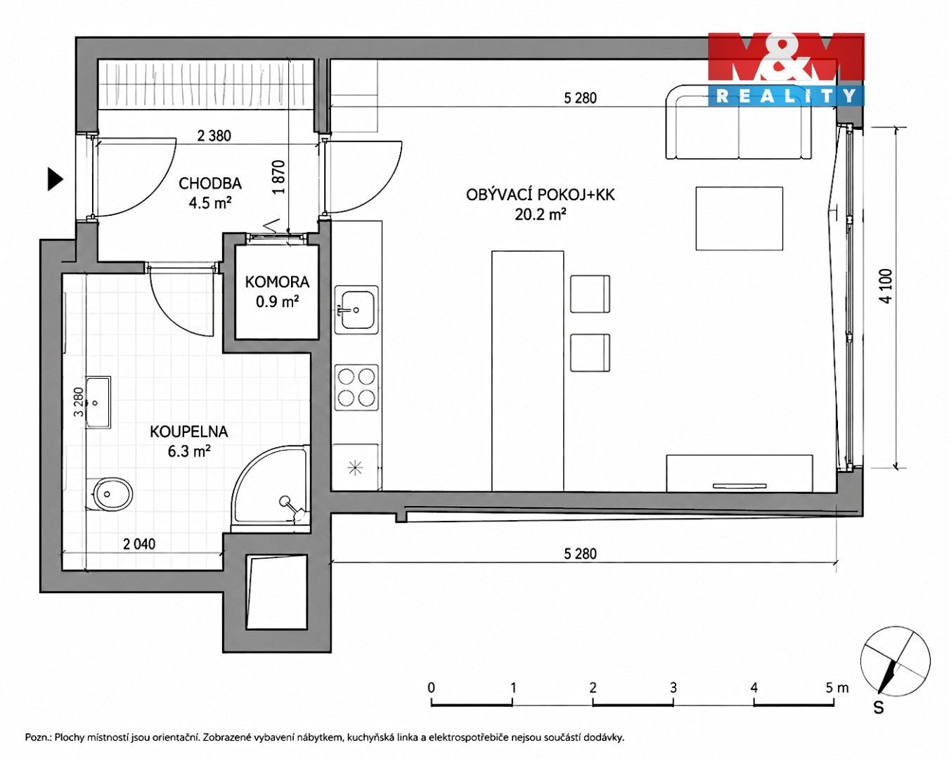 Byt 1+kk · 33 m² · Honzíkova, Praha - 4