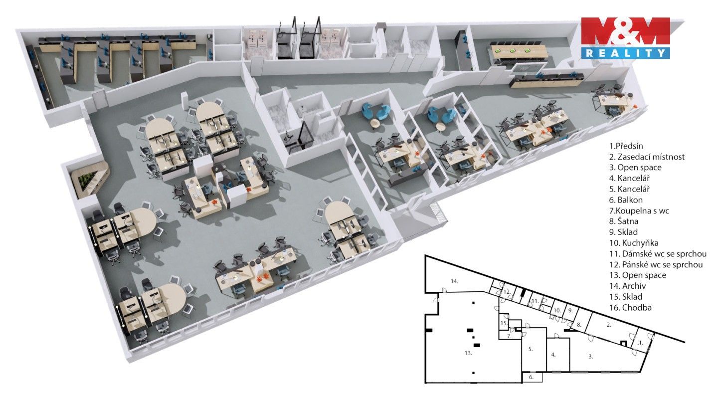 Pronájem kancelář - Na Plískavě, Praha, 401 m²