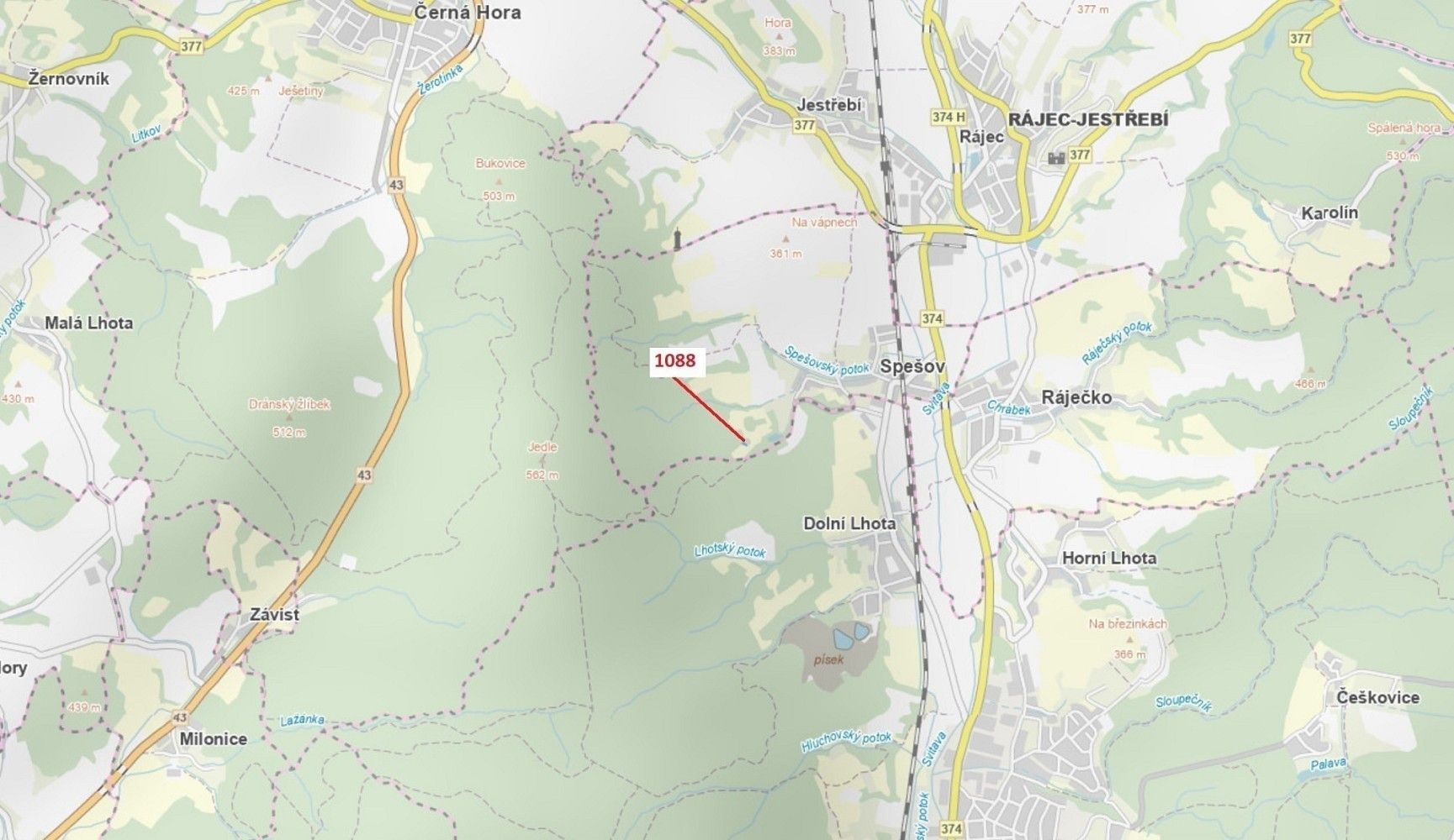 Prodej les - Spešov, okres Blansko, Jihomoravský kraj - 1