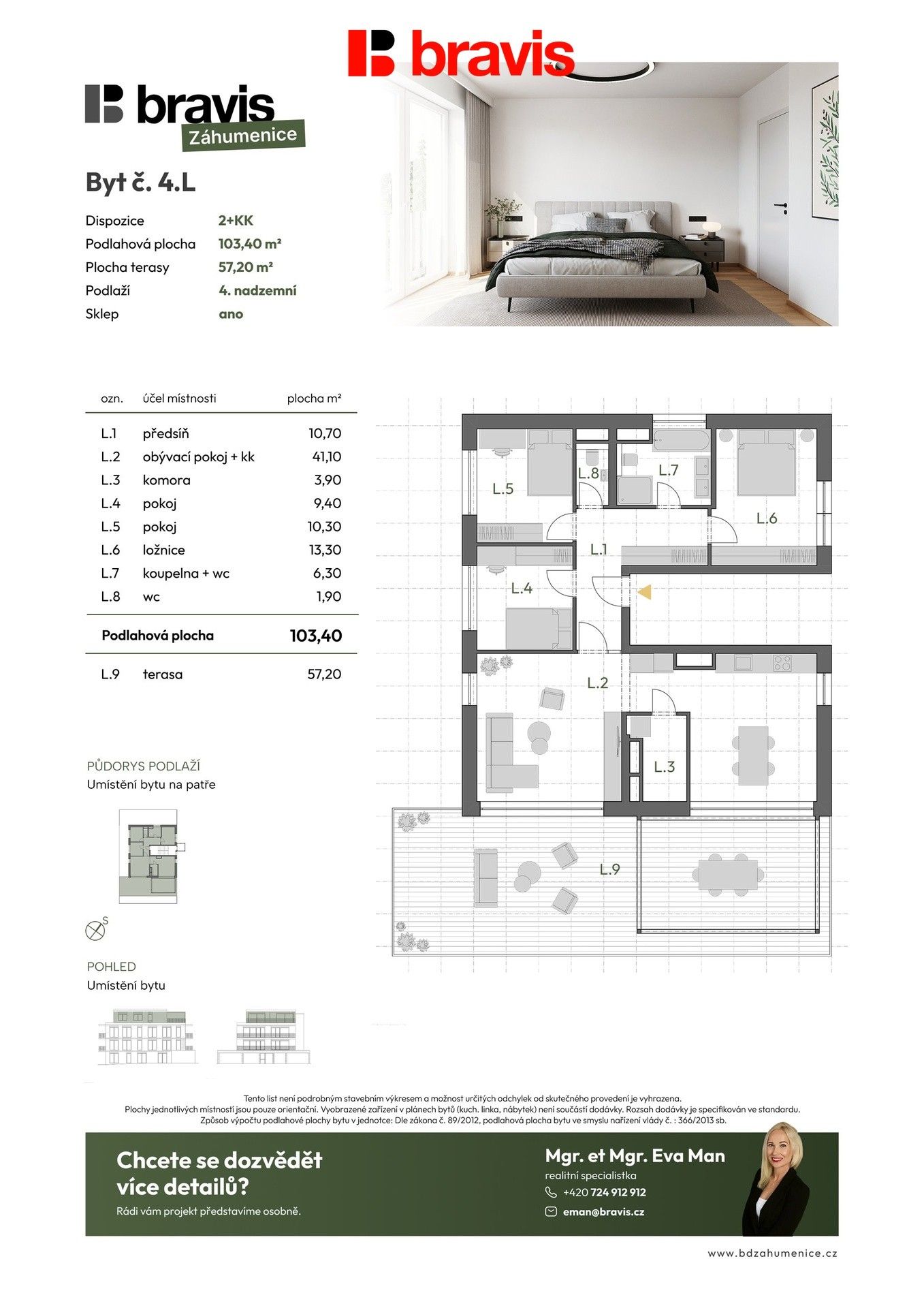 Byt 4+kk · 103 m² · Záhumenice 285, Brno Horní Heršpice - 4