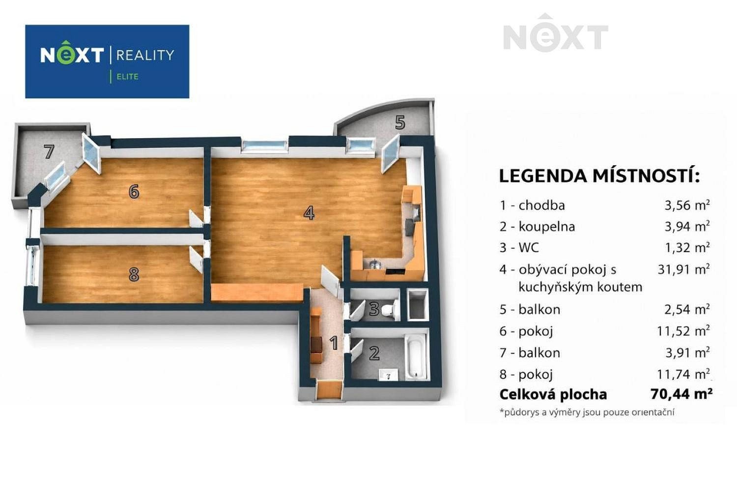 Byt 3+kk · 77 m² · gen. Píky, Olomouc - Neředín - 3
