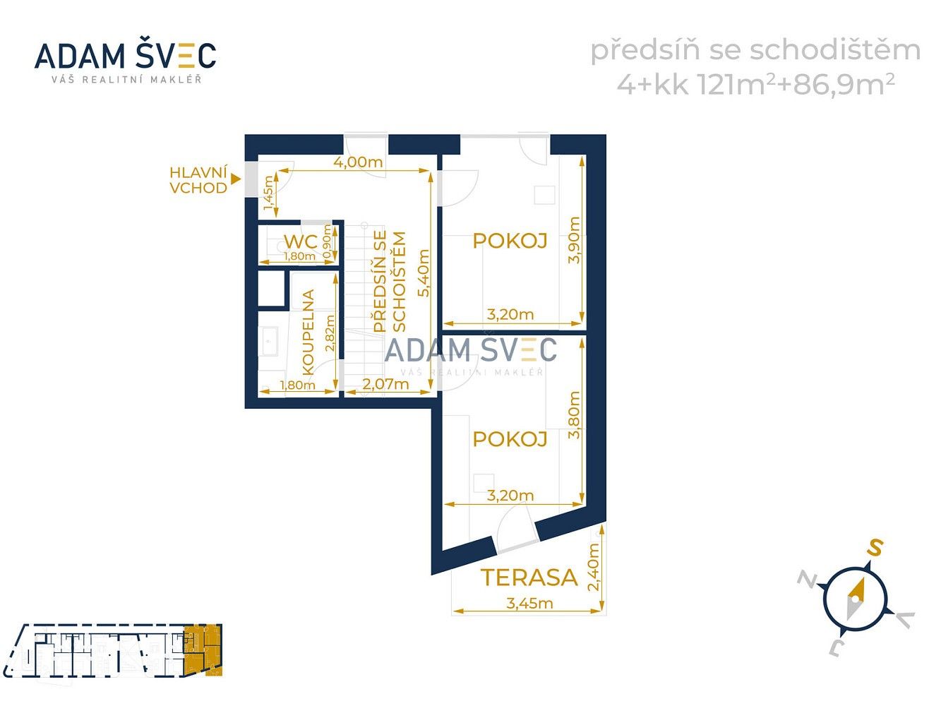 Pronájem byt 4+kk - Olomouc - Hodolany, Olomoucký kraj, 121 m² - 1