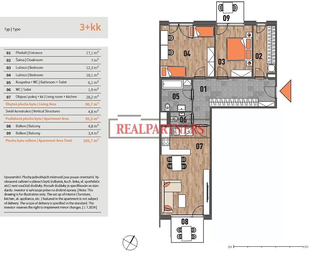 3+kk, Žilinská, Praha 4 - Záběhlice, 104 m² - 2