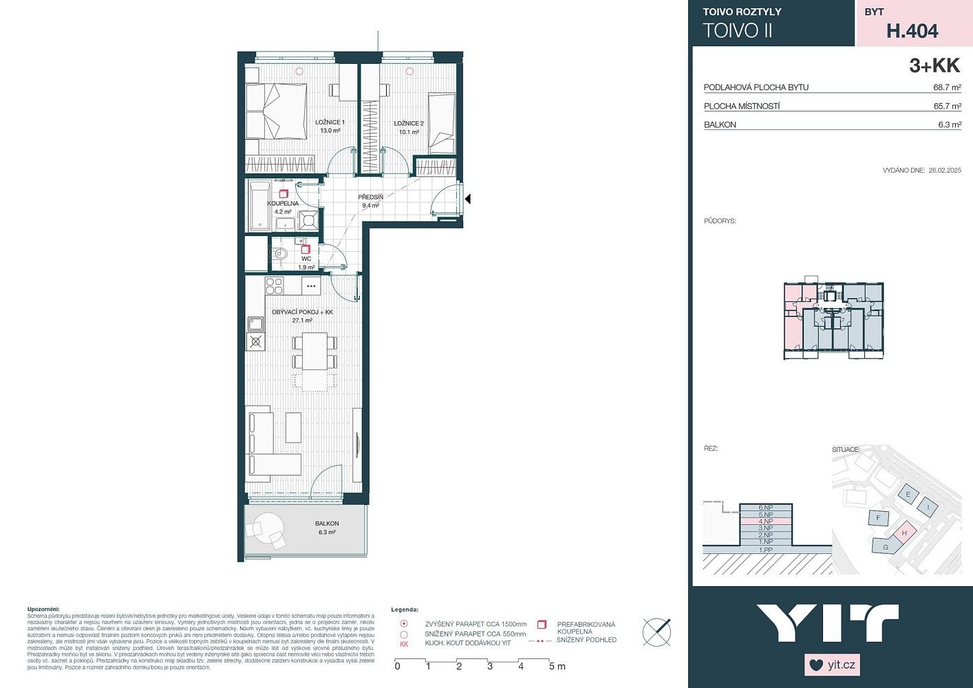 3+kk, Praha - Chodov, okres Praha 11, Hlavní město Praha, 66 m² - 2