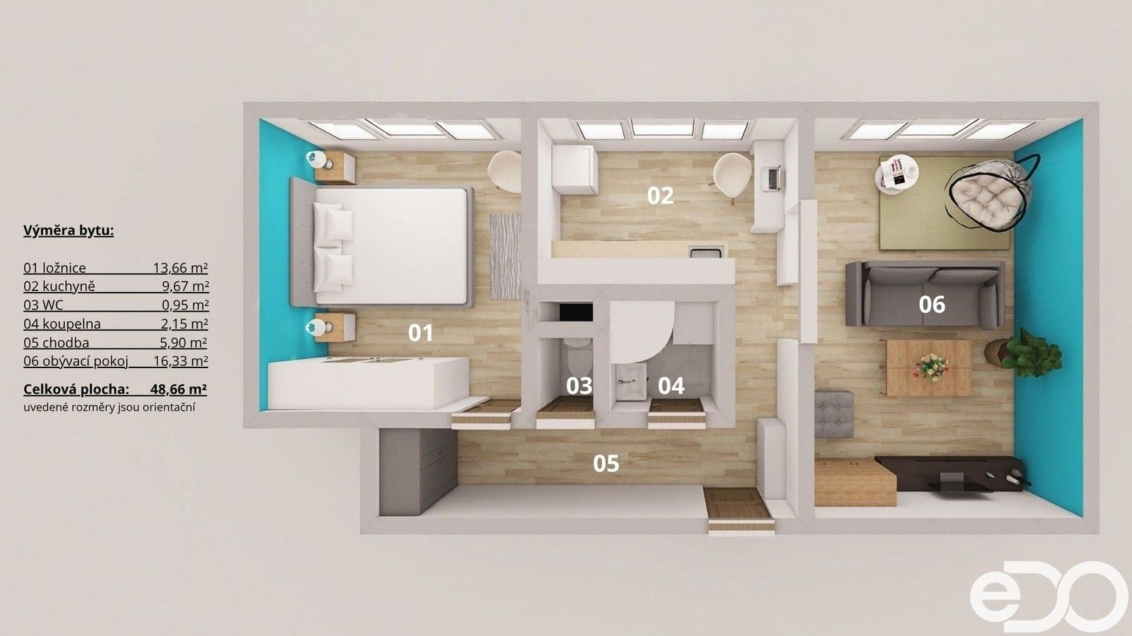 Prodej byt 2+1 - II, Poděbrady, 49 m²
