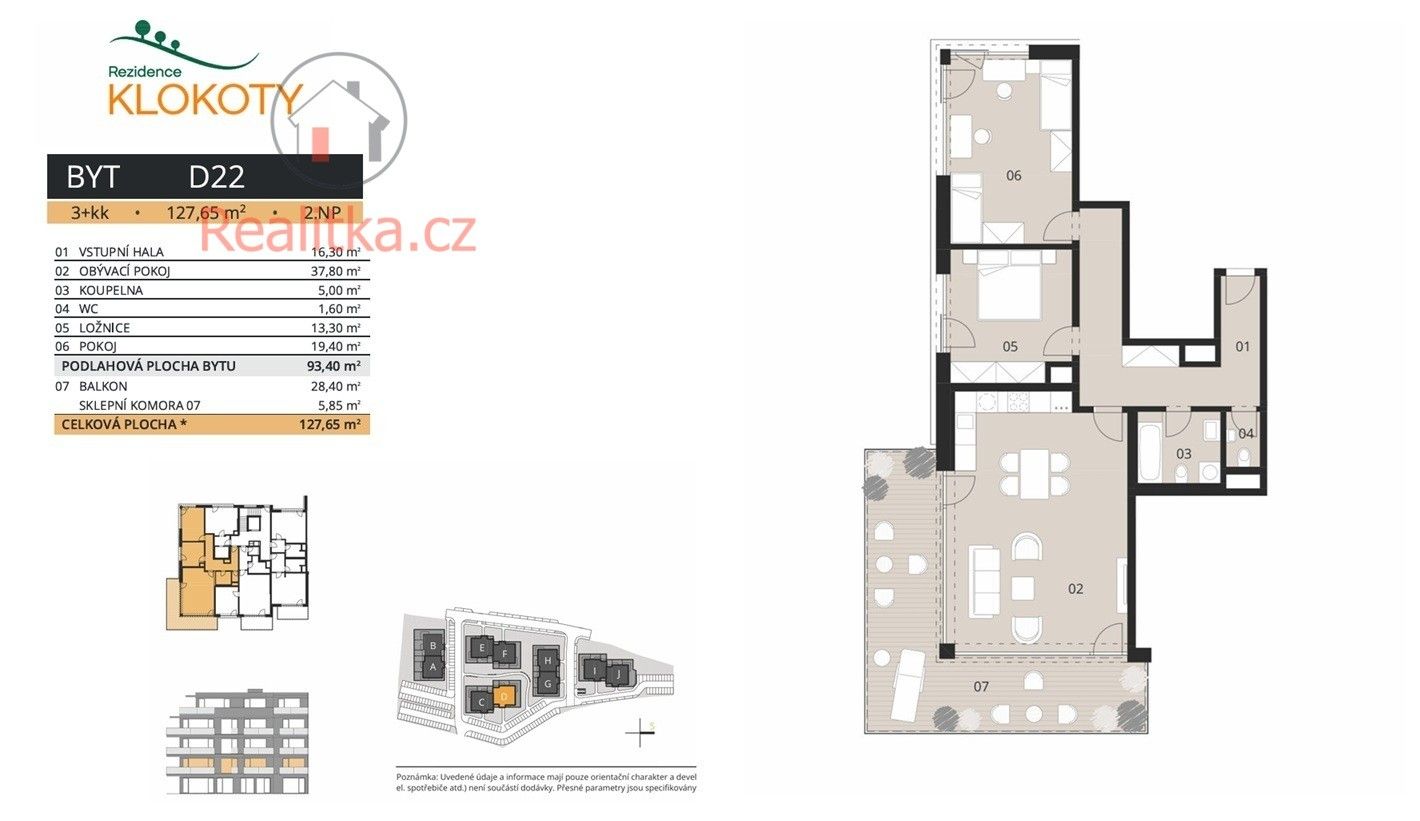 Byt 3+kk · 128 m² · Jaroslava Vacka 92, Tábor Klokoty - 3