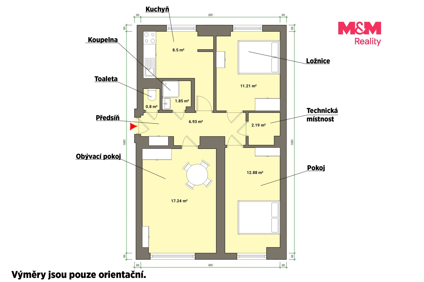 Pronájem byt 3+1 - Fučíkova, Planá, 63 m² - 5
