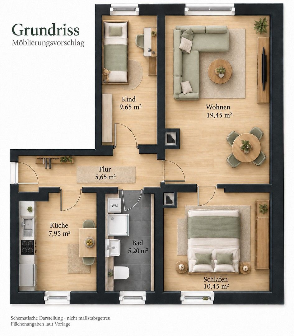 3+1, Ribnitzer Str. 5d, , Mecklenburg-Vorpommern, 59 m² - 2